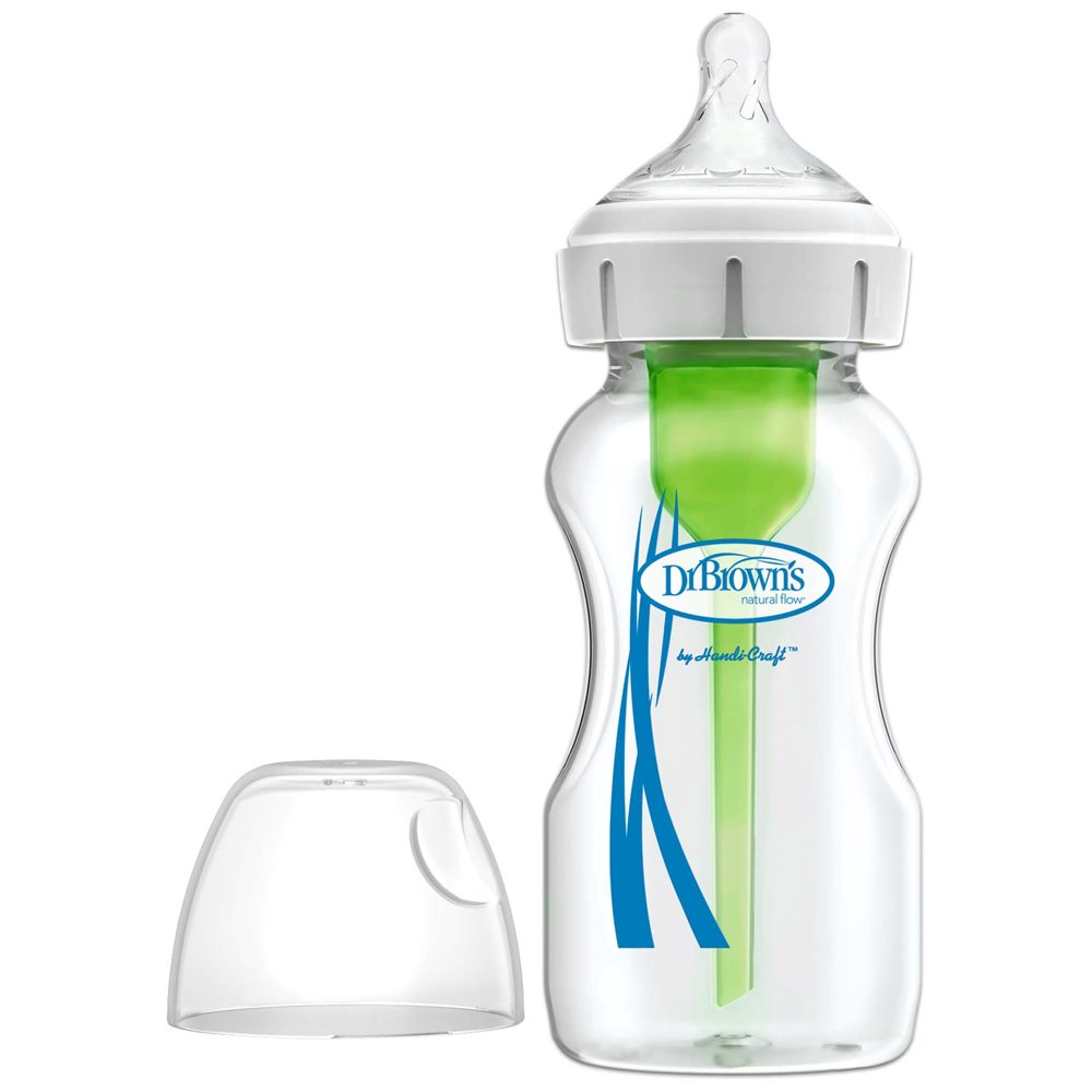Dr. Brown's Options+ Brede halsfles glas 270ml - Transparant