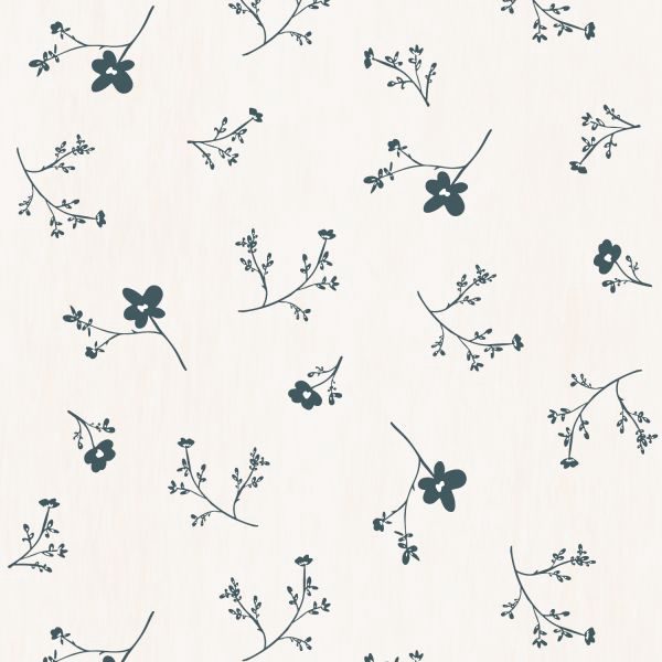 Bibelotte Bloemenzee Groot Behang Denimblauw