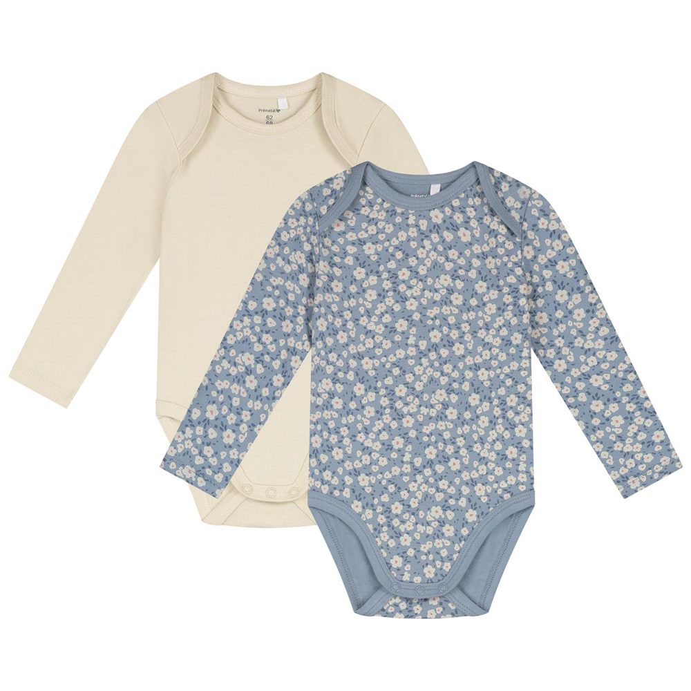Prénatal romper flower 2 stuks - Blue