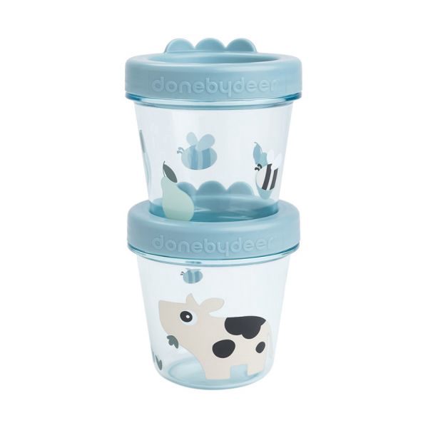Done By Deer Bewaarbakjes - Tiny Farm - 2 Stuks - Blue