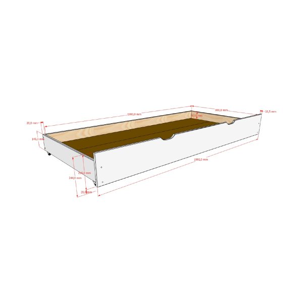 Vipack Bedlade - Primo - 90 x 190 cm - Wit – foto 2