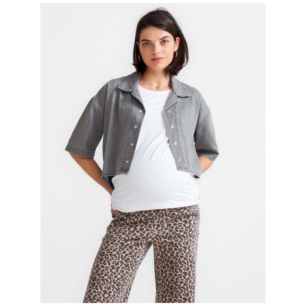 Prénatal zwangerschapstop - Mid Grey Denim