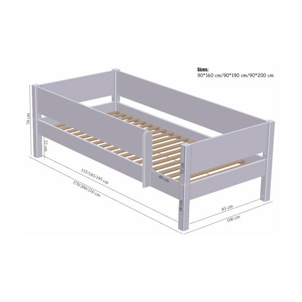 Manis-h Tor Combinatiebed - 90 x 160 cm - Silver – foto 2