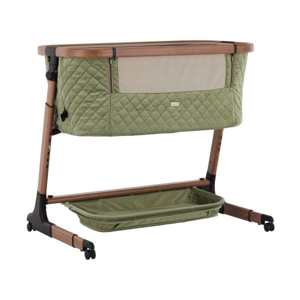 Qute Q-Wiggle Electric Co-Sleeper - Green / Walnut