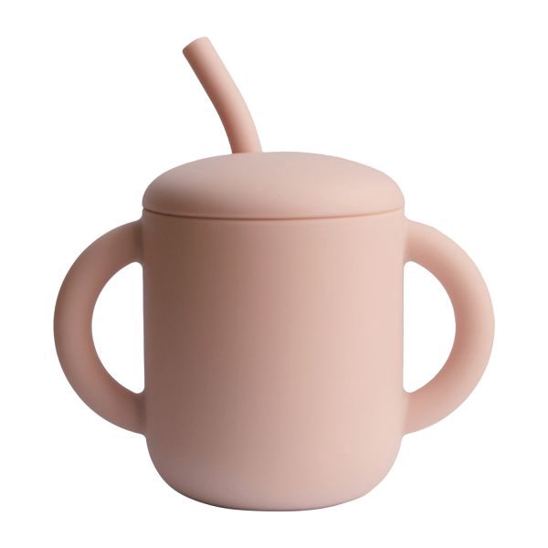 Mushie Oefenbeker Met Rietje - Blush