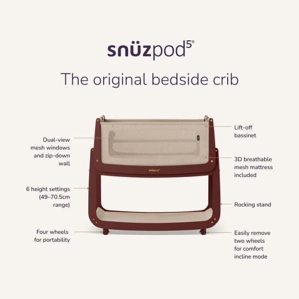 Snuz Co-Sleeper SnüzPod⁵ - Rouge