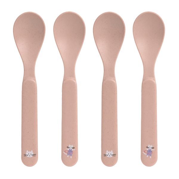 Lässig Tiny Team Cat Lepels - 4 Stuks - PP/Cellulose - Roze 