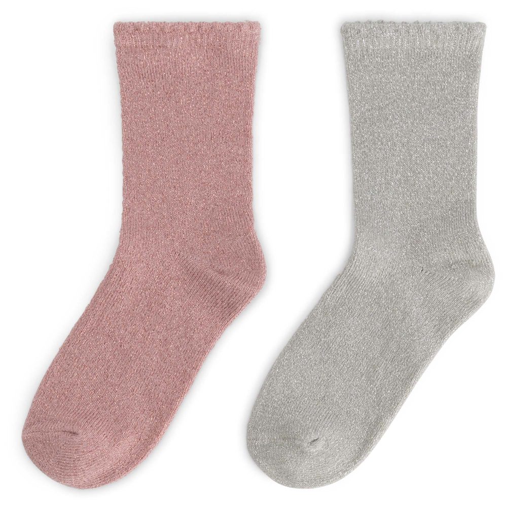 Prénatal kinder sokken 2 paar glitter - Silver