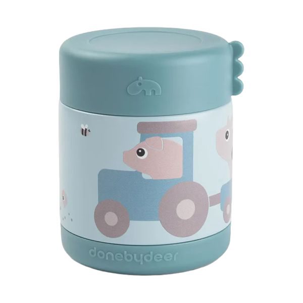 Done By Deer Food Jar - Tiny Farm - Blue - 300 ml