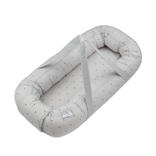 Liewood Babynestje - Gro Printed - Classic Dot Dumbo Grey