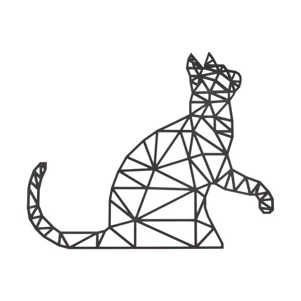 Casa Sentir Kat Wanddecoratie - Medium - Zwart