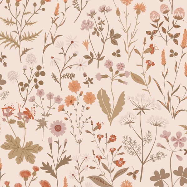 Estahome Veldbloemen Behang - Beige
