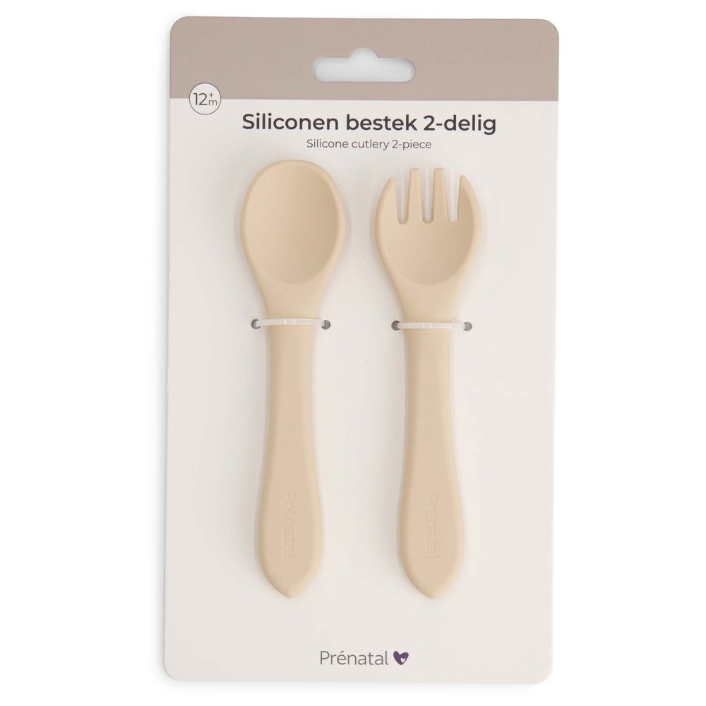 Prénatal siliconen bestek 2-delig - Light Sand Brown – foto 2