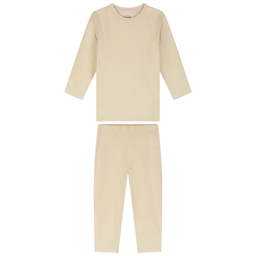 Prenatal peuter rib pyjama - Dark Ecru