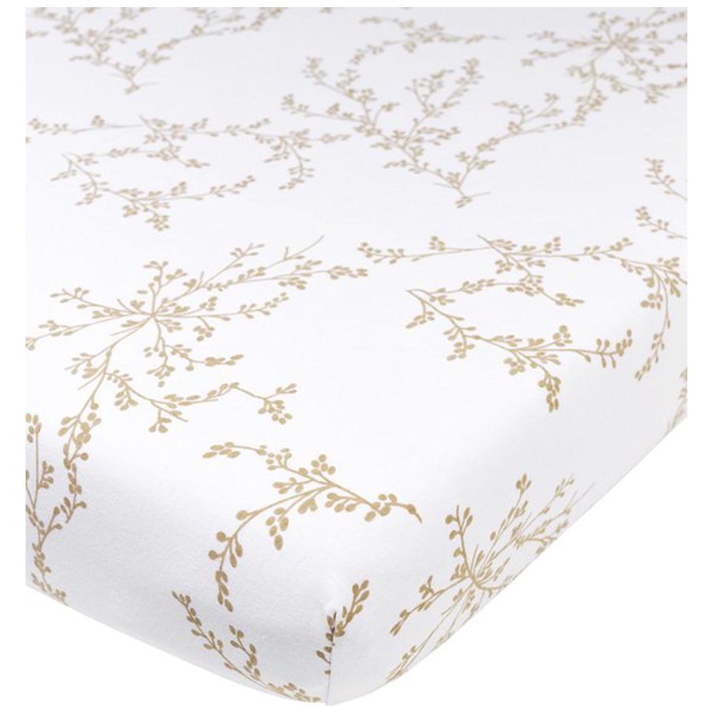 Meyco ledikant hoeslaken branches - Ivory White