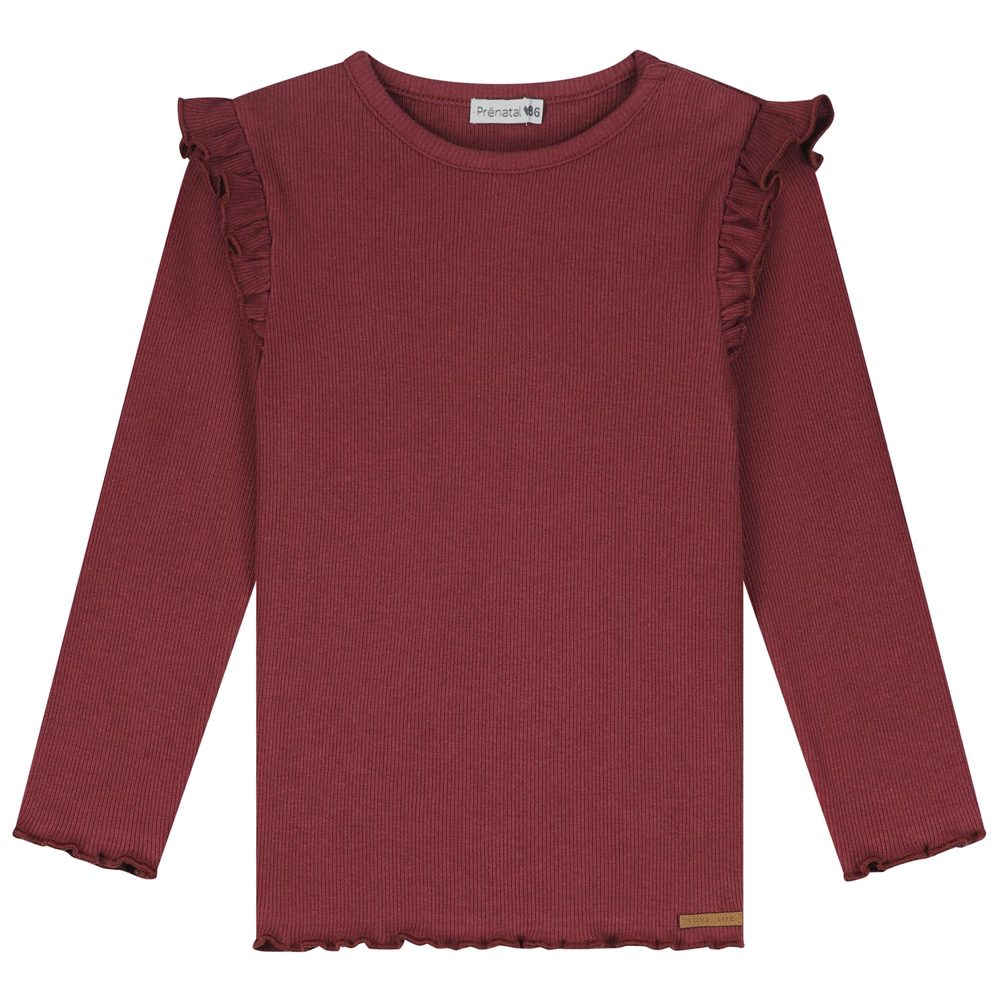 Prénatal peuter shirt ruffle - Dark Wine Red