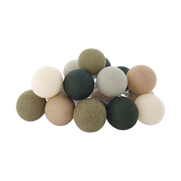 LIFETIME Lichtslinger - Cotton Ball Lights - Earthy Green