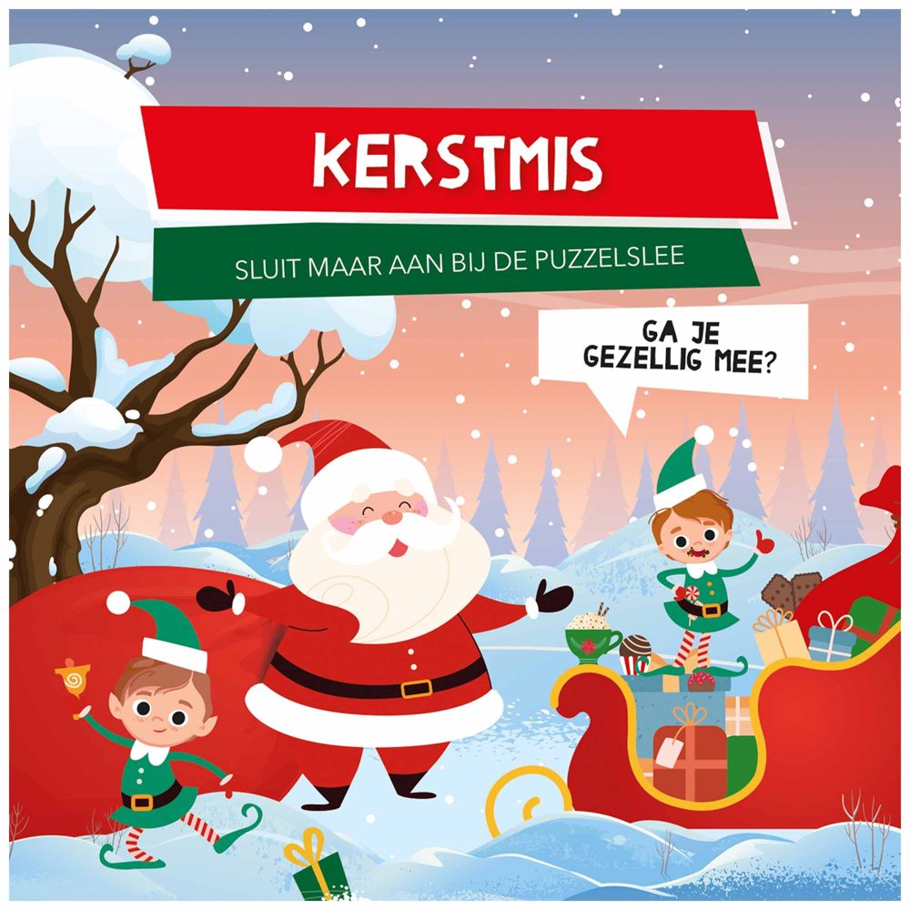 Kerstmis - voorleesboekje met puzzelslee - Multi