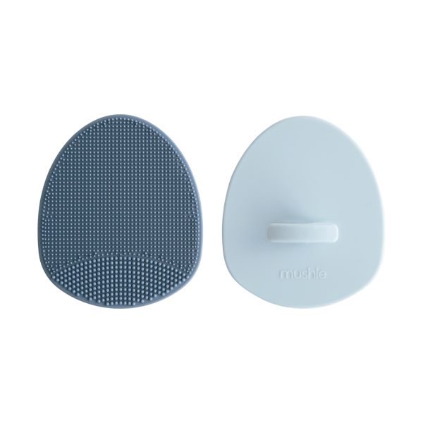 Mushie Cradle Cap Brush 2-Pack - Tradewinds/Periwinkle