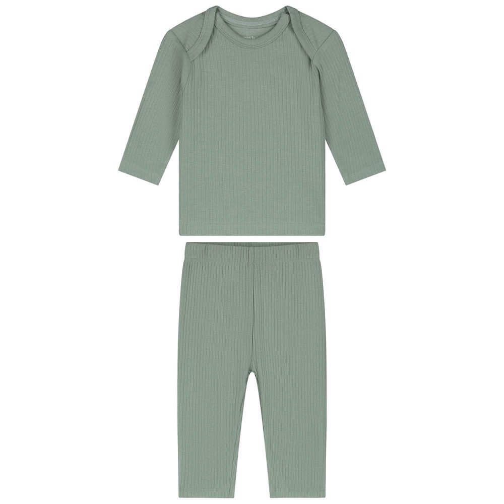 Prénatal baby rib pyjama - Midgreen