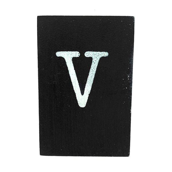 CottonCounts Letter V - Zwart