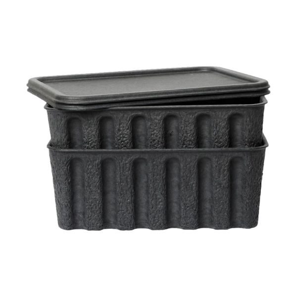 Ferm Living Opbergdozen - Paper Pulp Box - Small - Set van 2 - Charcoal