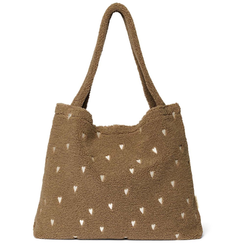 Studio Noos mom bag - Teddy Brown Hearts