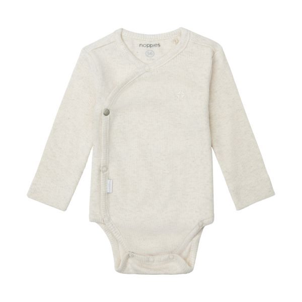 Noppies Nino Romper - Rib - Oatmeal - Mt. 44