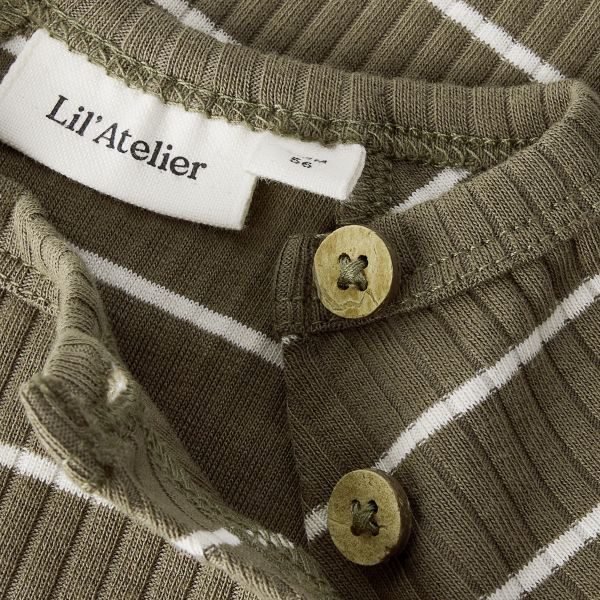 Lil' Atelier Romper - Gestreept - Mt. 56 - Shitake – foto 3