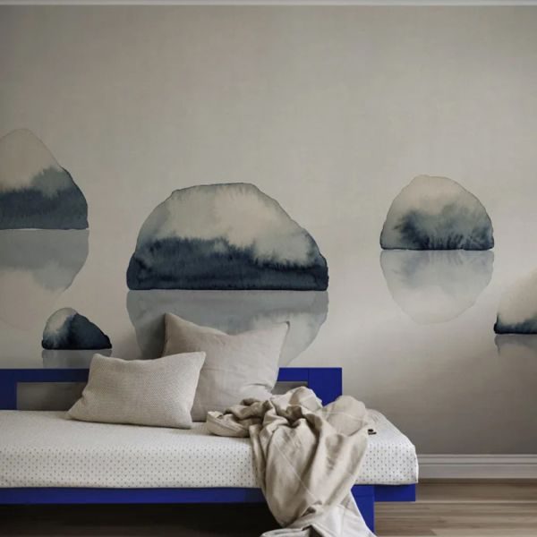 Sandberg Spegel Behang - Indigo Blue M² – foto 2