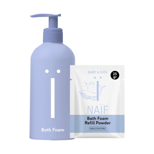 Naïf Pump Bottle + Bath Foam Navulpoeder