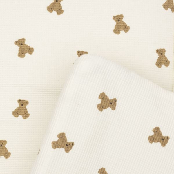 Jollein Little Waffle Boxkleed - 75 x 95 cm - Mini Teddy Bear – foto 2