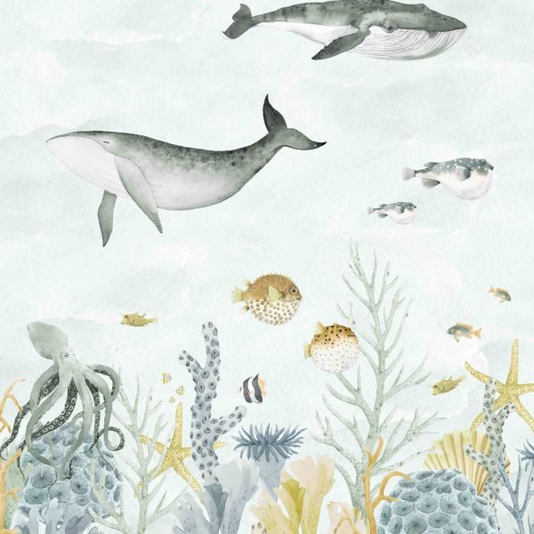 Creative Lab Amsterdam Sealife Blue Behang 300 x 280 cm
