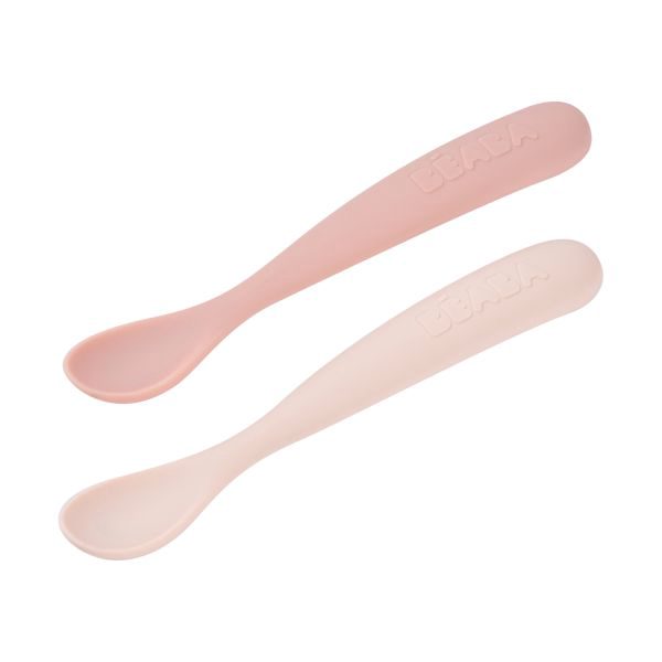 Béaba Set van 2 Siliconenlepels 1ste Leeftijd – Duo Cotton Candy