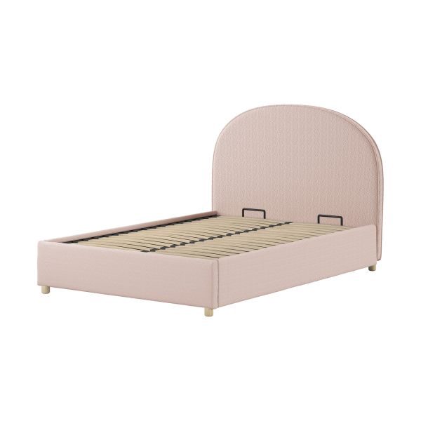 Vipack Moon Storage Bed - 140 x 200 cm - Bouclé Roze