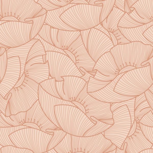 Estahome Behang Klaprozen - Terracotta Roze