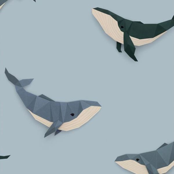 Studio Ditte Behang - Walvis - Lichtblauw