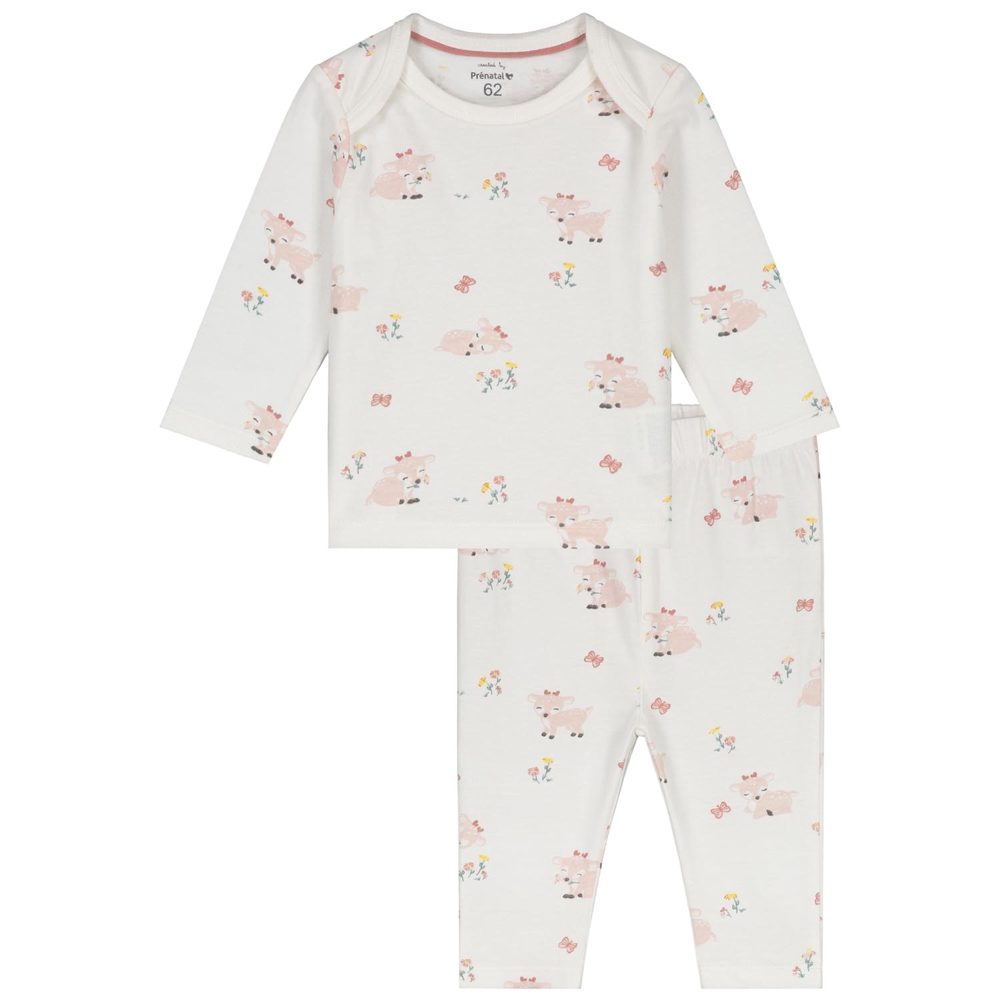 Prénatal baby pyjama hert - Ivory White