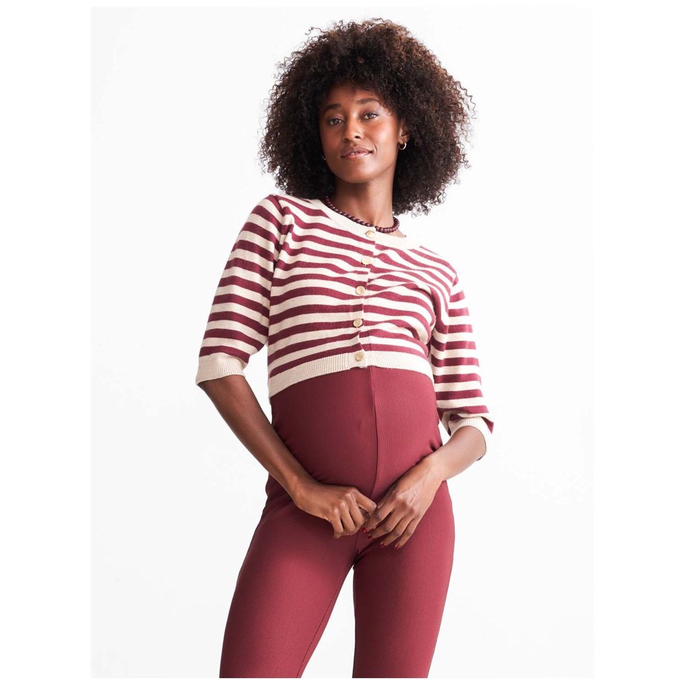 Prénatal zwangerschapsvest - Light Brown Melange