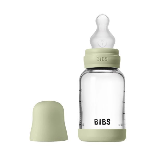 BIBS Fles - Slow Flow - 120 ml - Silicone/Glas - Sage