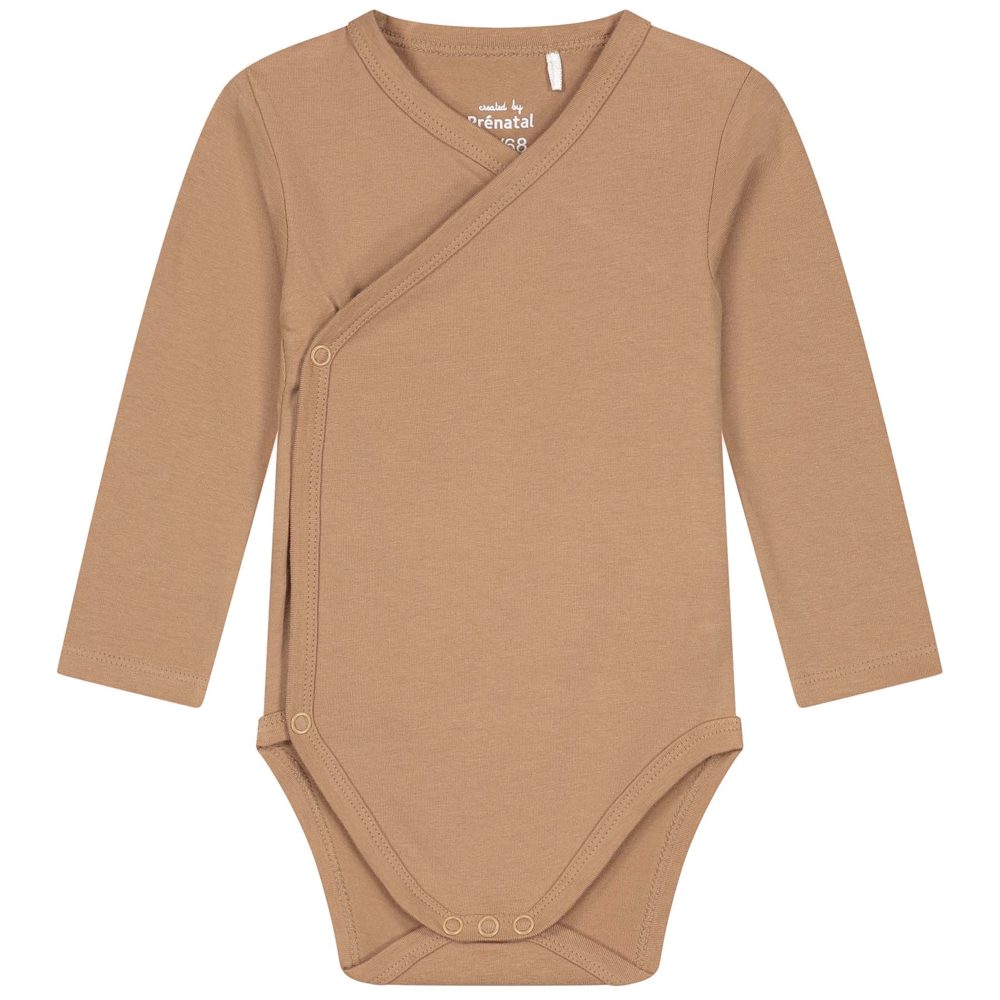 Prénatal basis romper met overslag - Dark Sand Brown