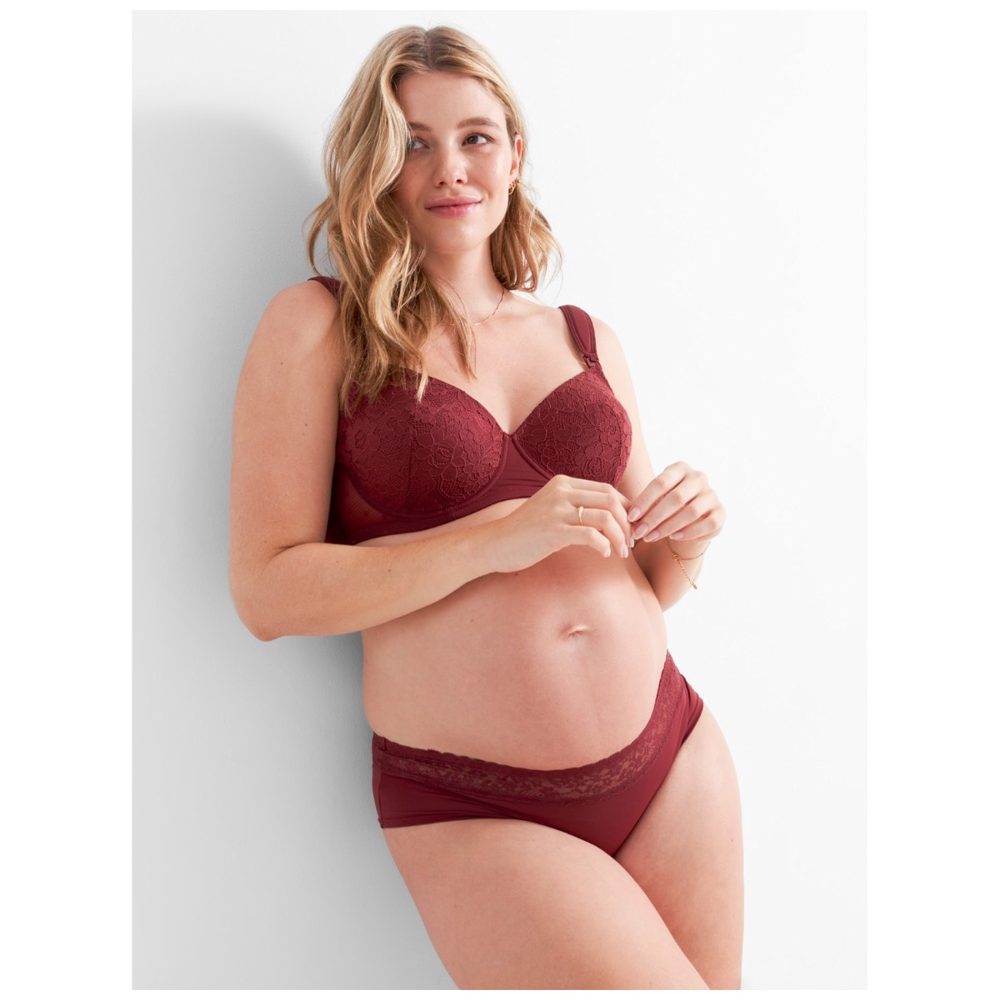 Prénatal voedingsbh & slip rood
