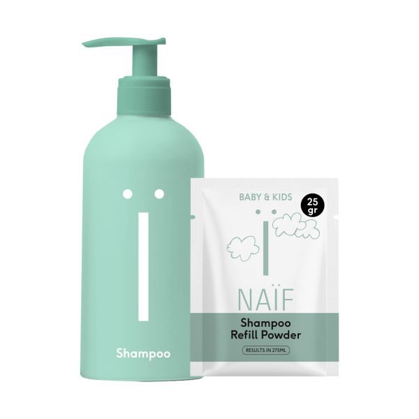 Naïf Pump Bottle + Shampoo Navulpoeder