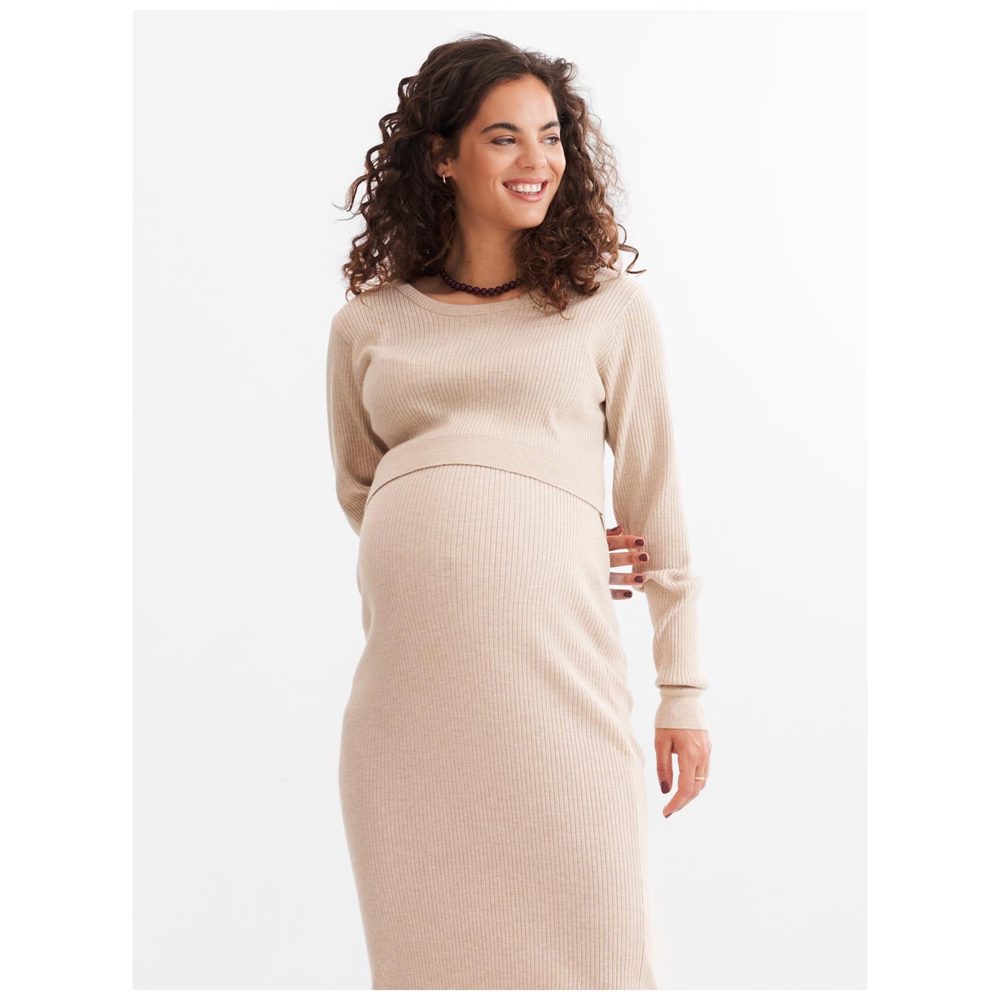 Prénatal zwangerschapstrui - Light Brown Melange