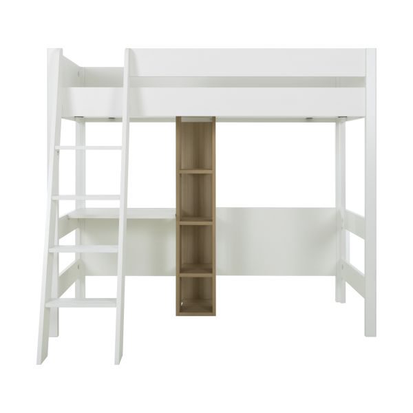 Gautier Mezzanine Tiny Bed - 90 x 200 cm - Wit/Eik
