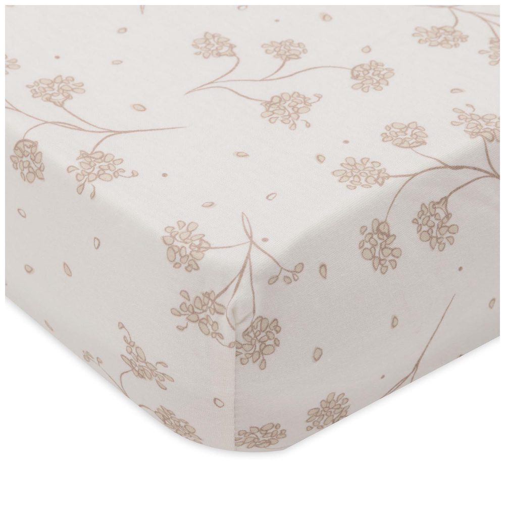 Jollein ledikanthoeslaken leafy dream - Ivory White