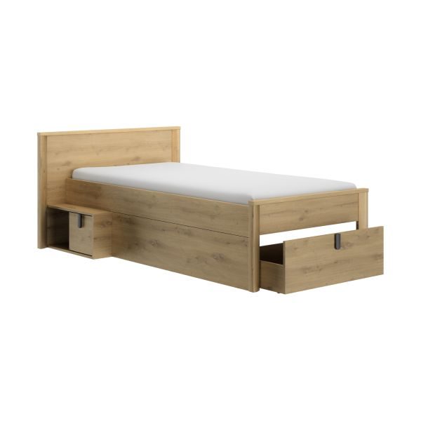 Gami Lugano Laag Compact Bed - 90x200 cm - Artisan Eiken