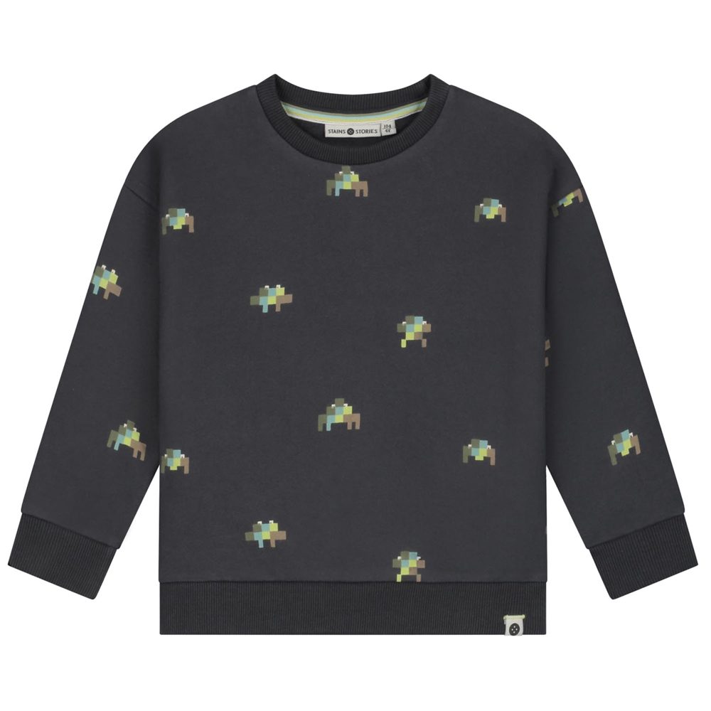Stains & Stories peuter trui - Graphite Grey