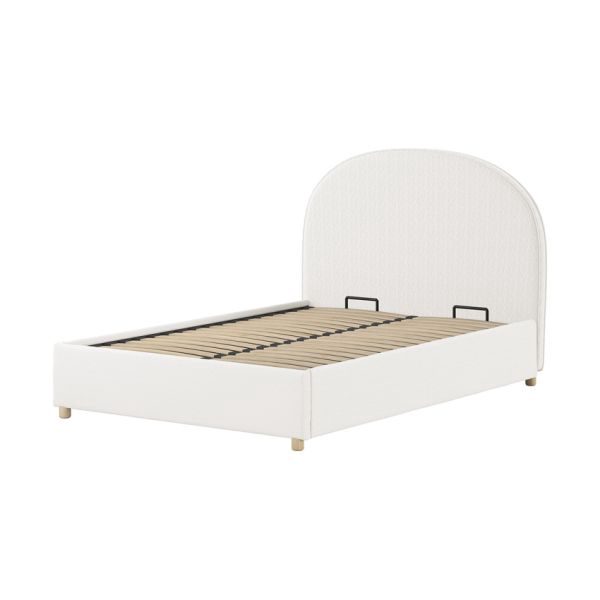 Vipack Moon Storage Bed - 140 x 200 cm - Bouclé Wit