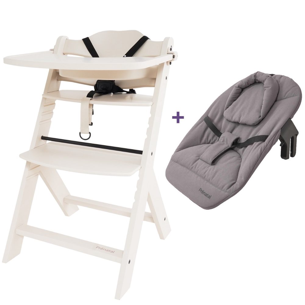 Prénatal houten kinderstoel Evan bundel wit - White